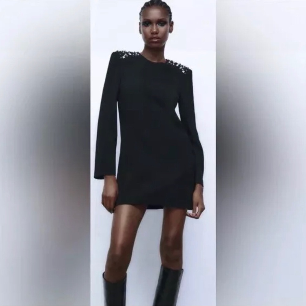 Zara Studded Dress size XS color Black.